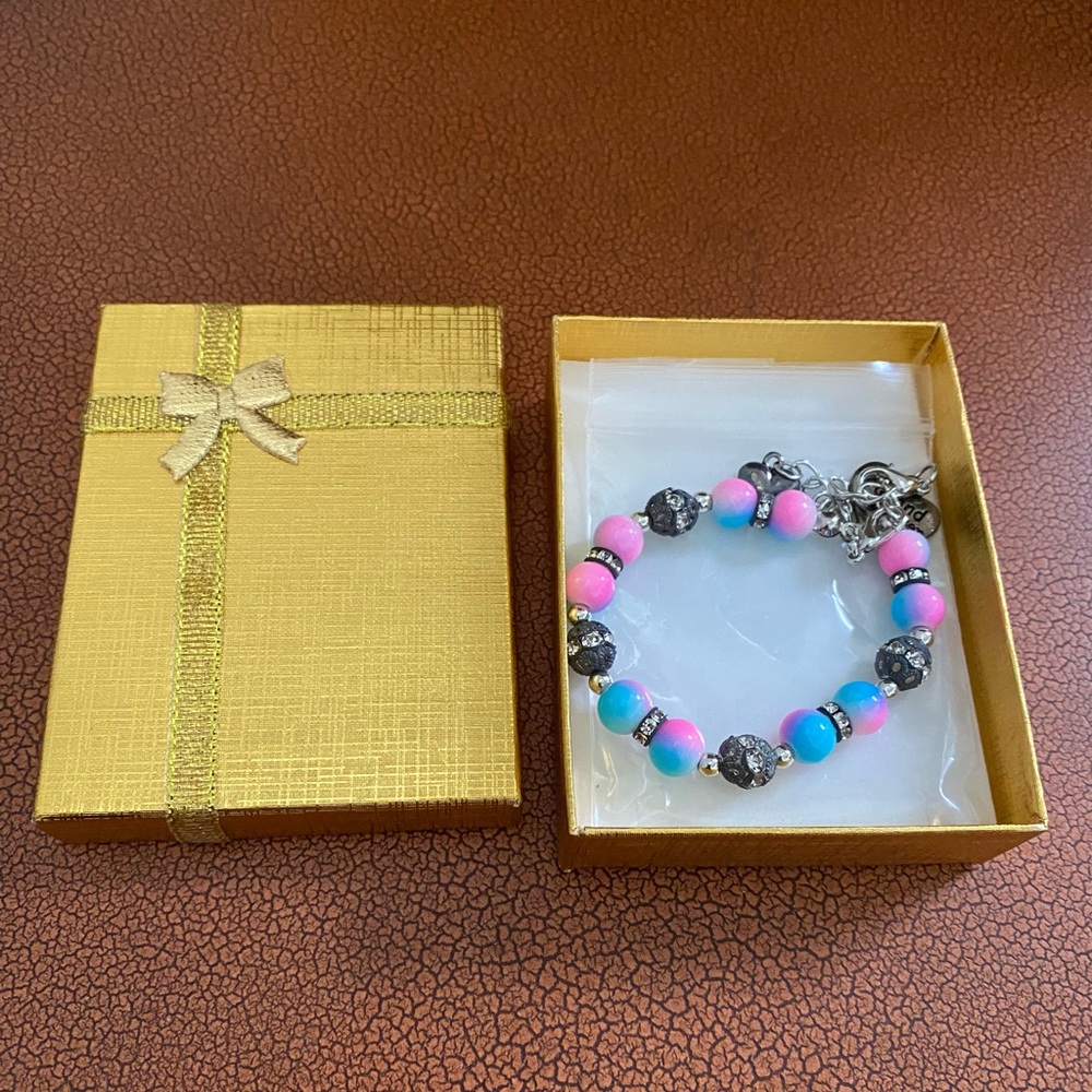 Bracelet Charm Granddaughter Pink Blue Charm 6”+2”. (#8) - Picture 5 of 10